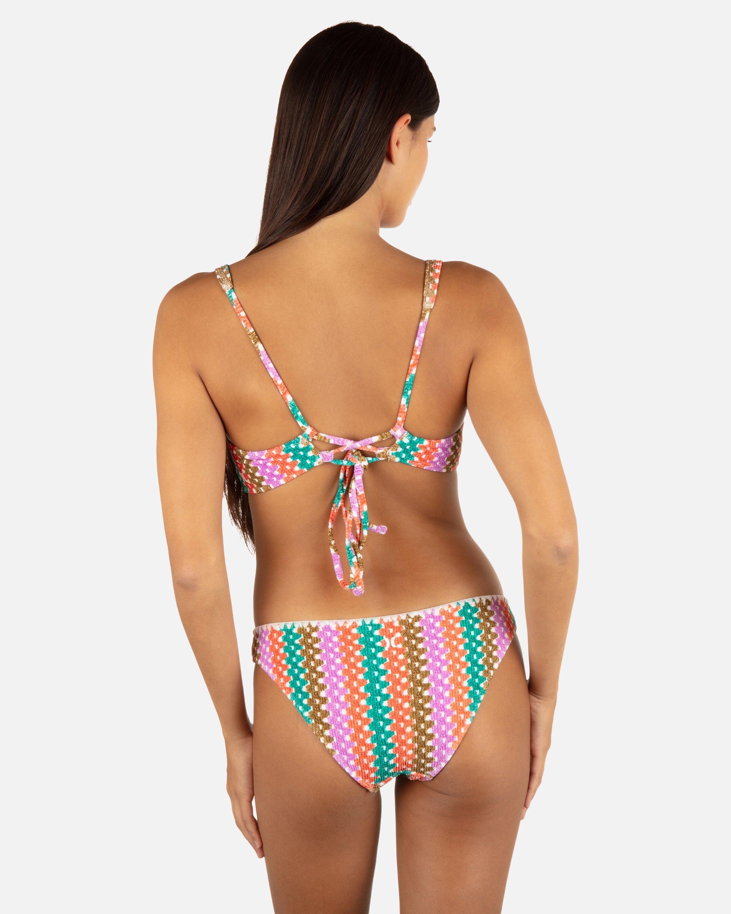 Printed Stripe Crochet Scrunch Moderate Bottom